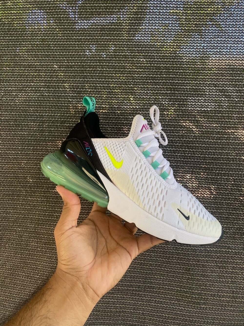 Nike Air Max 270 White Volt Green Casual Sneakers Shoes